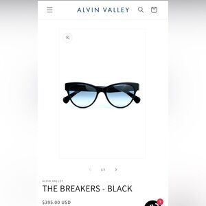 Alvin Valley The Breakers Black Cat eye Blue Hombre Fade Lenses Sunglasses